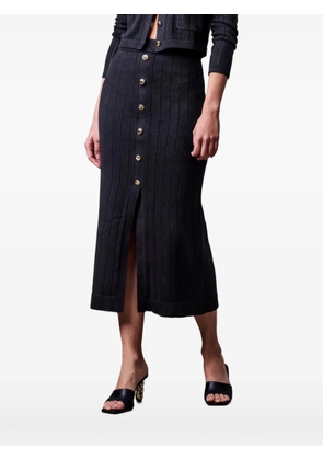 HEVRON Mia ribbed-knit skirt - Black