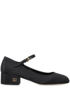 Miu Miu 35mm moiré Mary Janes shoes - Black
