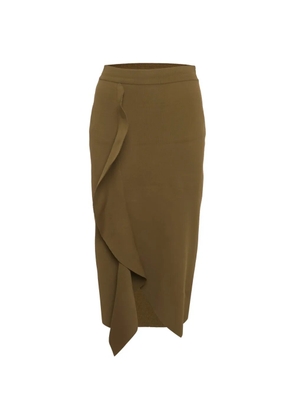 Alexander McQueen Pre-Owned asymmetric ruffle midi skirt - Green