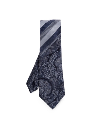 ETRO paisley-print striped tie - Blue