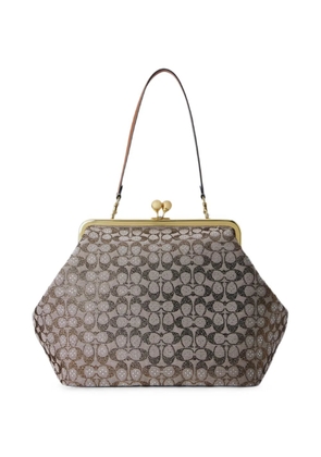 Coach Signature crystal-embellished clutch bag - Neutrals