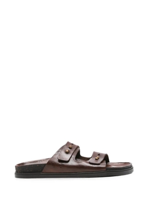 brador leather flat sandals - Brown