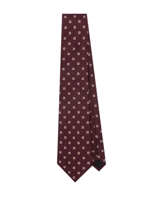 Saint Laurent patterned-jacquard tie - Red