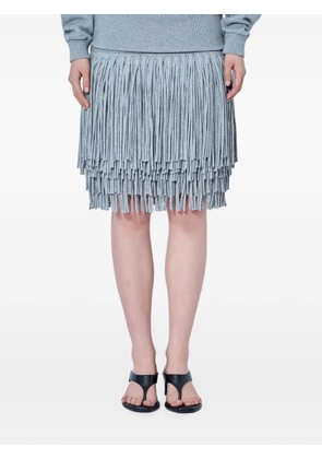 Abra fringe-detail layered skirt - Grey