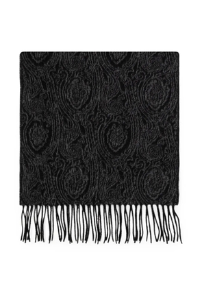 ETRO paisley-jacquard fringed scarf - Black