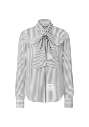 Thom Browne striped silk-satin shirt - Grey