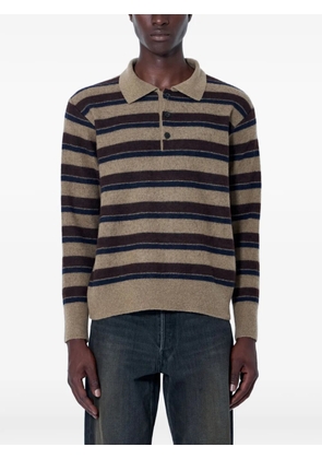 ssstein striped-knit polo sweater - Neutrals