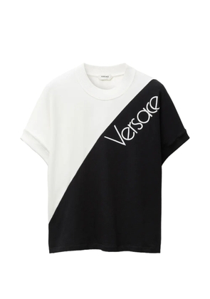 Versace embroidered-logo stretch cotton-jersey slim T-shirt - Black