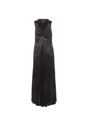 Giorgio Armani Pre-Owned sleeveless flared silk maxi dress - Black