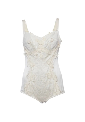 Dolce & Gabbana Pre-Owned lace-detail bodysuit - Neutrals