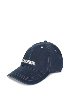 Carrer logo-embroidered contrast-stitched baseball cap - Blue