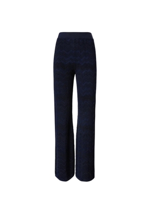 Missoni zigzag-knit trousers - Blue