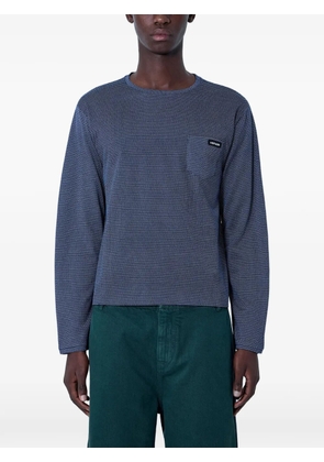 Miu Miu textured-knit chest-pocket sweater - Blue