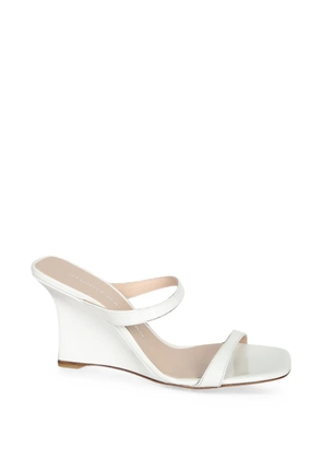Stuart Weitzman Vinnie patent-finish heeled sandals - White