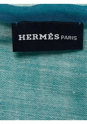 Hermès Pre-Owned Naoshima fringed scarf - Blue