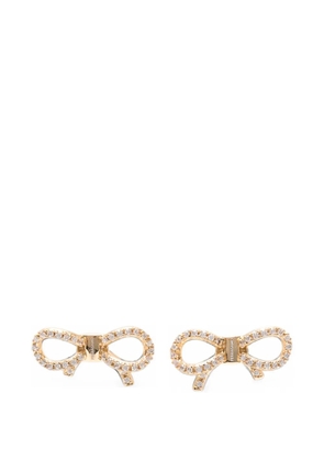 Ferragamo crystal-embellished bow earrings - Gold