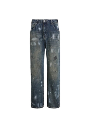 FOUND hand-painted five-pocket jeans - Blue