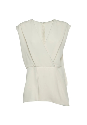 Max Mara plunge-neck crepe top - Neutrals