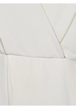 Max Mara plunge-neck crepe top - Neutrals