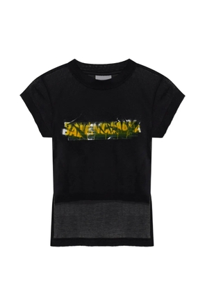Balenciaga asymmetrical logo-print T-shirt - Black