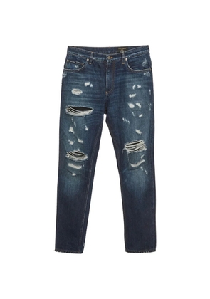 Dolce & Gabbana Pre-Owned distressed loose-fit jeans - Blue