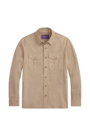 Ralph Lauren Purple Label Purple Label cargo-pocket suede jacket - Neutrals