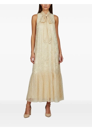 ZIMMERMANN maxi Fil Coupé pussy-bow dress - Neutrals