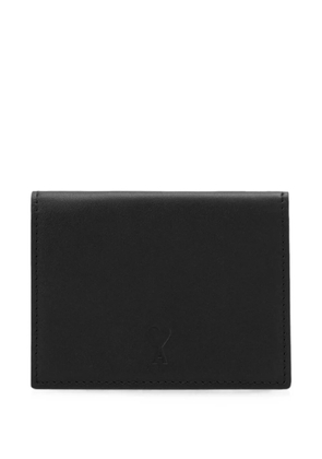 AMI Paris cowhide-leather tri-fold wallet with Ami de Coeur - Black