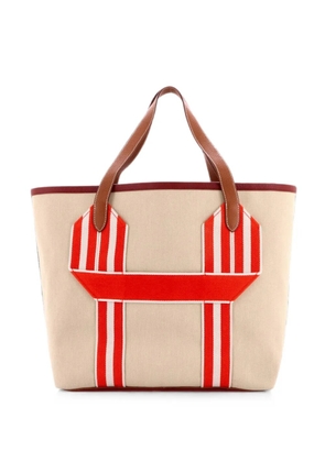 Hermès Pre-Owned Pursangle Canvas with Leather tote bag - Neutrals