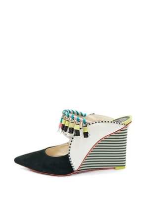 Sophia Webster tassel wedge mules - Black