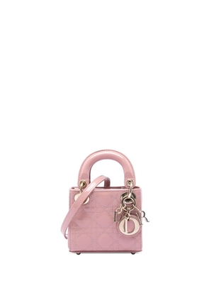 Christian Dior Pre-Owned 2022 Micro Patent Cannage Lady Dior satchel - Pink