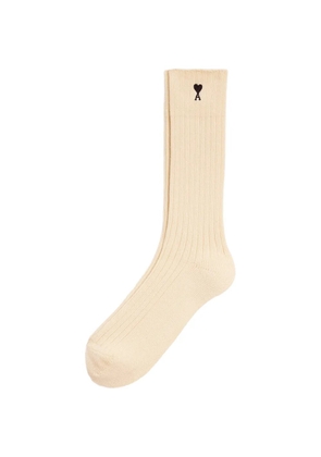 AMI Paris cotton socks with Ami de Coeur - Neutrals