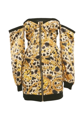 Moschino Pre-Owned x H&M chain-print off-shoulder mini dress - Gold