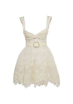 ZIMMERMANN High Tide embroidered mini dress - White