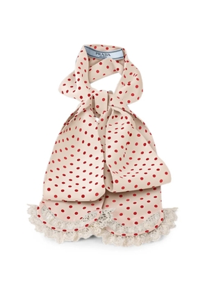 Prada polka-dot marocain scarf - Neutrals