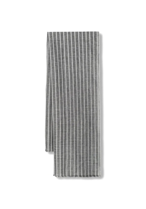 Marc O'Polo striped frayed-edge scarf - Grey