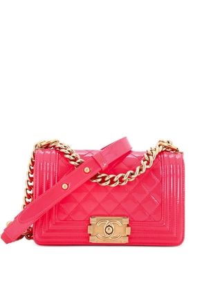 CHANEL Pre-Owned Boy Flap Bag Quilted Patent Small crossbody bag - Pink