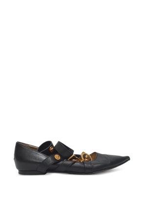 Versace Pre-Owned Tribute Logo ballet flats - Black