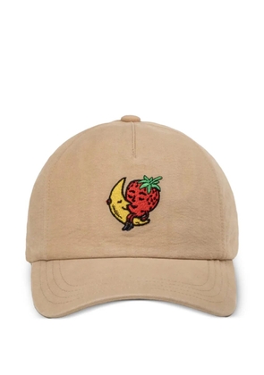 Sky High Farm strawberry-embroidered baseball cap - Neutrals