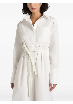 Manière De Voir Isa in white belted cotton midi shirt dress