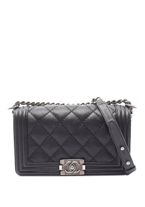 CHANEL Pre-Owned 2013-2014 Boy diamond-quilted shoulder bag - Black