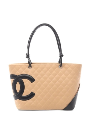 CHANEL Pre-Owned 2004-2005 Cambon diamond-quilted tote bag - Neutrals