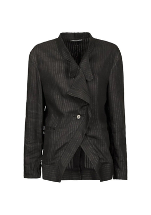 Hannes Roether pinstripe draped blazer - Black