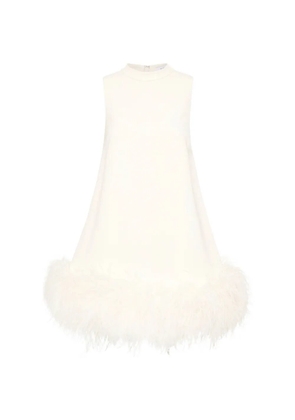 Rachel Gilbert Link feather-trim mini dress - Neutrals