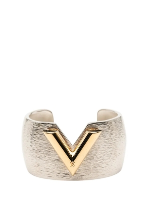 Louis Vuitton Pre-Owned 2015 Textured Brass Essential V Colorama Open Cuff Bracelet costume bracelet - Silver