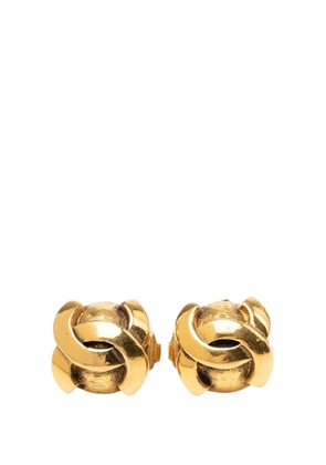 CHANEL Pre-Owned 1950-1970 CC Gold Plated Round Clip On Earrings costume earrings