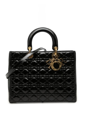 Christian Dior Pre-Owned 2013 Large Patent Cannage Lady Dior satchel - Black