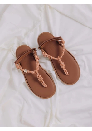 Flòwze Flò knot-detail touch-strap sandals - Brown