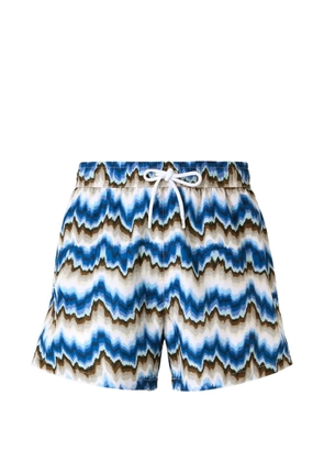 Missoni zigzag-print drawstring swim shorts - Blue
