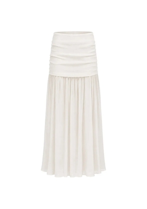 Petar Petrov Late Bloom ruched silk maxi skirt - Neutrals